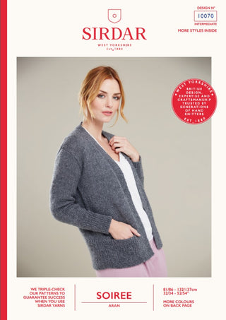 S10070 Ladies V Neck Jacket in Sirdar Soiree