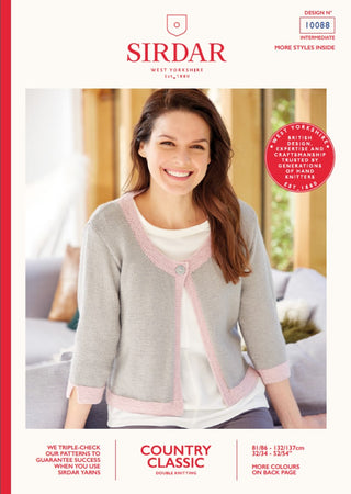 S10088 Ladies 3/4 Sleeved Jacket in Sirdar Country Classic DK
