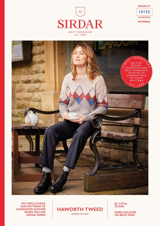S10155 Women's Intarsia Argyll Sweater in Sirdar Haworth Tweed