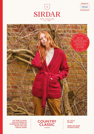 S10161 Women's Deep Rib Wrap Cardigan in Sirdar Country Classic Worsted