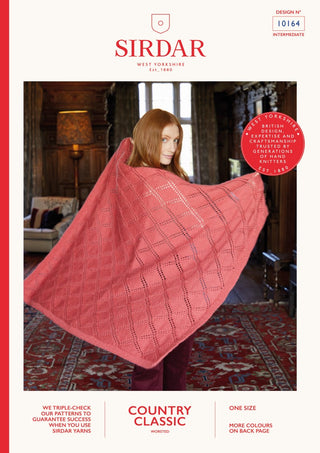 S10164 Women's Diamond Trellis Afghan in Sirdar Country Classic Worsted