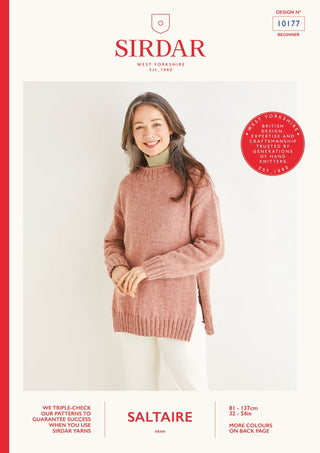S10177 Women's Split Seam Sweater in Sirdar Saltaire