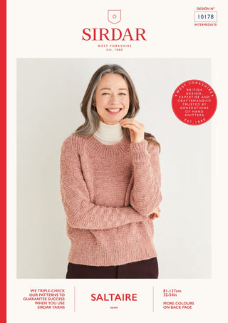 S10178 Women's Checked Raglan Sweater in Sirdar Saltaire