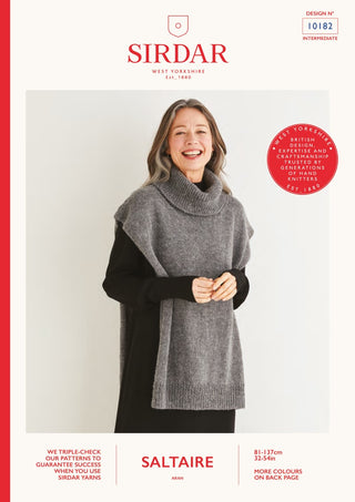 S10182 Women's Roll Neck Tunic in Sirdar Saltaire