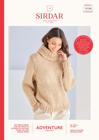 S10186 Women's Roll Neck Sweater in Sirdar Adventure Super Chunky
