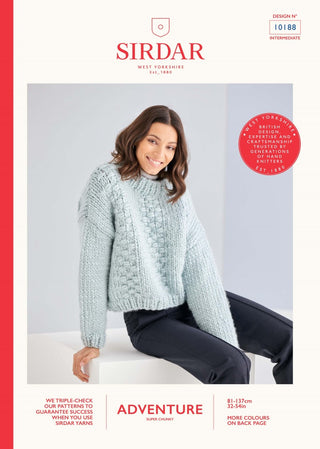 S10188 Women's Textured Panel Sweater in Sirdar Adventure Super Chunky