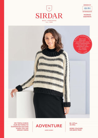 S10191 Ladies Stripe Sweater in Sirdar Adventure Super Chunky