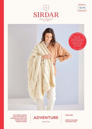 S10194 Cable Blanket in Sirdar Adventure Super Chunky