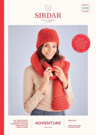 S10195 Hat & Scarf in Sirdar Adventure Super Chunky