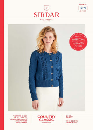 S10199 Women's Lace Textured Cardigan in Sirdar Country Classic DK