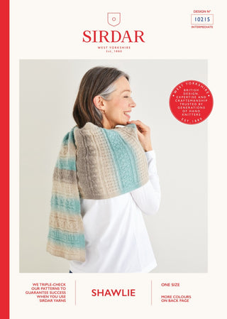 S10215 Long Textured Wrap Shawl in Sirdar Shawlie