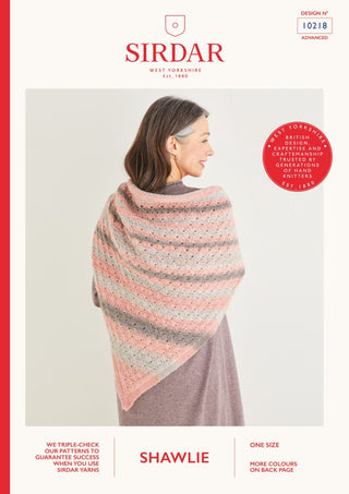 S10218 Peacock Stitch Triangular Shawl in Sirdar Shawlie