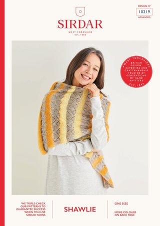 S10219 Crescent Lace Striped Shawl in Sirdar Shawlie