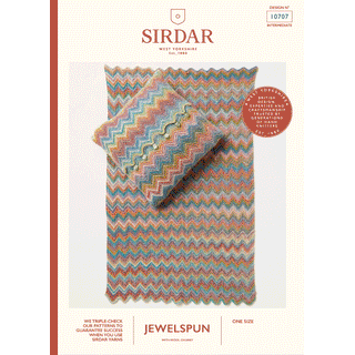 S10707 Ripples Blanket & Cushion in Sirdar Jewelspun with Wool Chunky