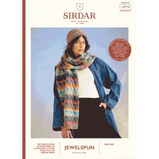 S10710 Sea Breeze Hat & Scarf in Sirdar Jewelspun with Wool Chunky