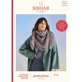 S10711 Sea Shells Shawl in Sirdar Jewelspun with Wool Chunky