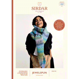 S10807 Strata Tie-Style Scarf in Sirdar Jewelspun with Wool Chunky