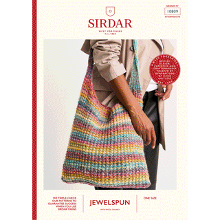 S10809 Rippled Mineral Bag in Sirdar Jewelspun with Wool Chunky