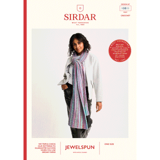 S10811 Rich Seam Crochet Scarf in Sirdar Jewelspun with Wool Chunky