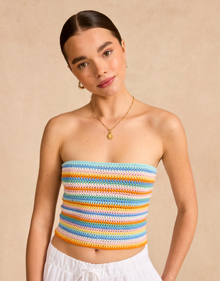 S10831 Lace Me Up Tube Top Crochet Pattern in Sirdar Stories DK
