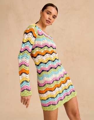 S10833 Cheeky Chevron Minidress Crochet Pattern in Sirdar Stories DK