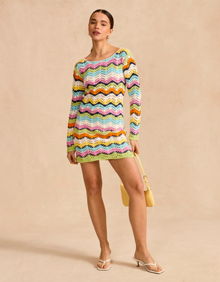 S10833 Cheeky Chevron Minidress Crochet Pattern in Sirdar Stories DK