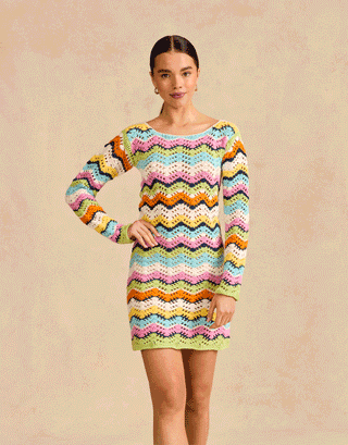 S10833 Cheeky Chevron Minidress Crochet Pattern in Sirdar Stories DK