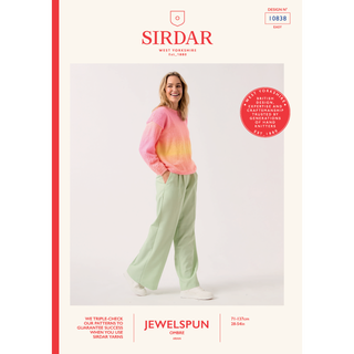 S10838 Sleave Appeal Sweater Knitted in Sirdar Jewelspun Ombre Aran