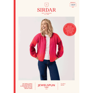 S10839 Event Edge to Edge Cardigan Knitted in Sirdar Jewelspun Ombre Aran