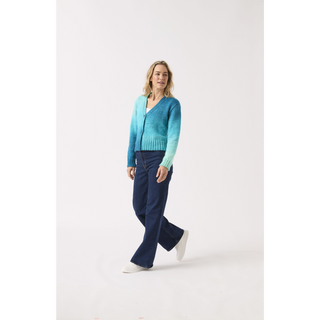 S10840 V Nice V Neck Cardigan Knitted in Sirdar Jewelspun Ombre Aran