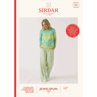 S10841 Round the Raglan Sweater Knitted in Sirdar Jewelspun Ombre Aran