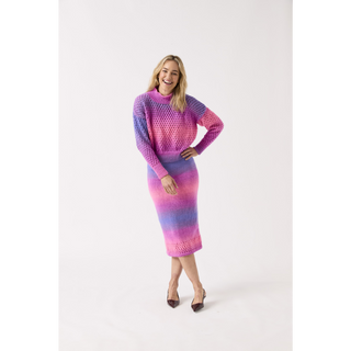 S10842 Togetherness Two-Piece Sweater & Skirt Knitted in Sirdar Jewelspun Ombre Aran