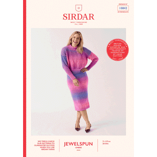 S10842 Togetherness Two-Piece Sweater & Skirt Knitted in Sirdar Jewelspun Ombre Aran