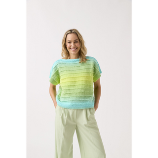S10843 To A Tee Top Knitted in Sirdar Jewelspun Ombre Aran
