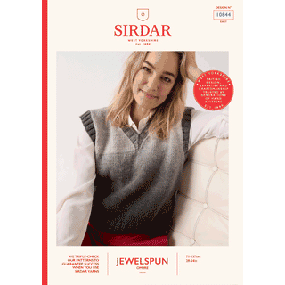 S10844 Vest in Show Pullover Vest Knitted in Sirdar Jewelspun Ombre Aran