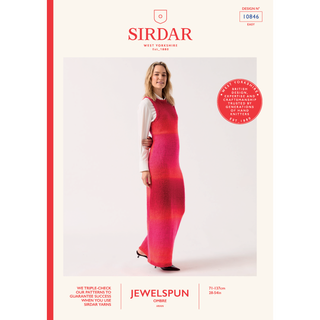 S10846 Sleek Sleeveless Maxi Dress Knitted in Sirdar Jewelspun Ombre Aran