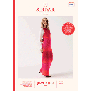 S10846 Sleek Sleeveless Maxi Dress Knitted in Sirdar Jewelspun Ombre Aran
