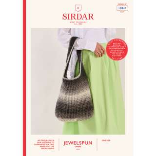 S10847 No Slouch Shoulder Bag Knitted in Sirdar Jewelspun Ombre Aran