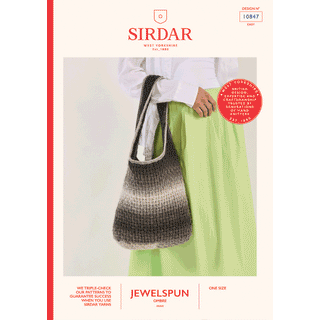 S10847 No Slouch Shoulder Bag Knitted in Sirdar Jewelspun Ombre Aran