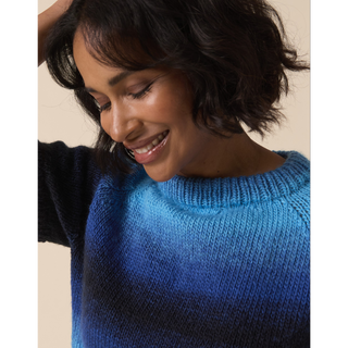 S10920 Colour Go Round Sweater Knitted in Sirdar Jewelspun Ombre Aran