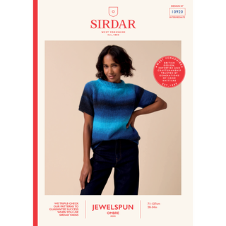 S10920 Colour Go Round Sweater Knitted in Sirdar Jewelspun Ombre Aran