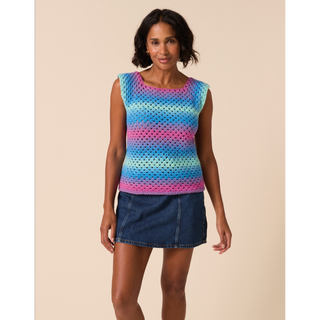 S10921 Gradient Granny Square Vest Crochet Pattern in Sirdar Jewelspun Ombre Aran