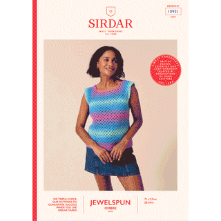 S10921 Gradient Granny Square Vest Crochet Pattern in Sirdar Jewelspun Ombre Aran
