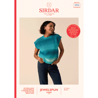 S10922 Shade-Shifting Circulat Tank Knitted in Sirdar Jewelspun Ombre Aran