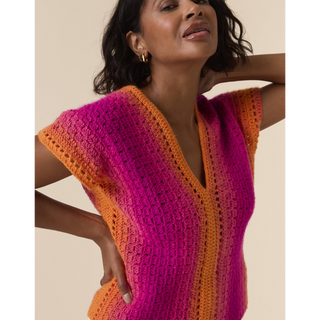 S10923 Rhythmic Colour Top Crochet Pattern in Sirdar Jewelspun Ombre Aran