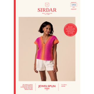 S10923 Rhythmic Colour Top Crochet Pattern in Sirdar Jewelspun Ombre Aran