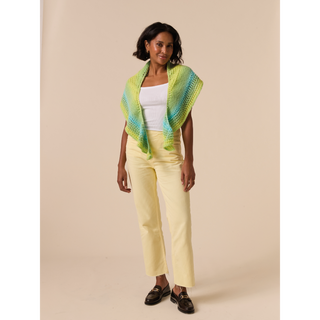 S10926 Crescent Glow Shawl Knitting Pattern in Sirdar Jewelspun Ombre Aran