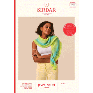 S10926 Crescent Glow Shawl Knitting Pattern in Sirdar Jewelspun Ombre Aran