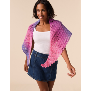 S10927 Gradient Shawl Crochet Pattern in Sirdar Jewelspun Ombre Aran
