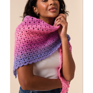 S10927 Gradient Shawl Crochet Pattern in Sirdar Jewelspun Ombre Aran